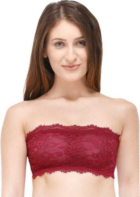 Norvia Bandaue Bra Women Bandeau/Tube Lightly Padded Bra(Maroon)