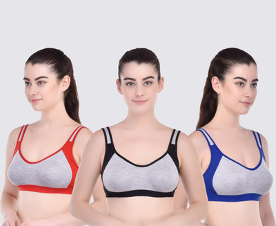 Zivosis Daily use everyday bra Women Sports Non Padded Bra(Multicolor)