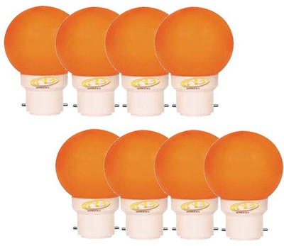 ambert 0.5 W Basic Globe B22 LED Bulb(Orange, Pack of 8)