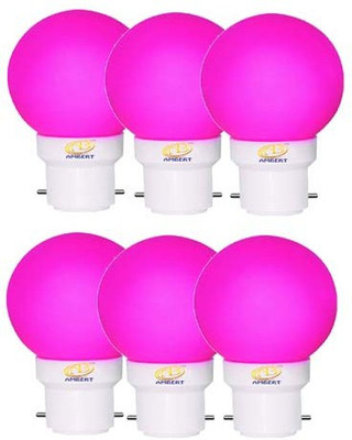 ambert 0.5 W Basic Globe B22 LED Bulb(Pink, Pack of 6)