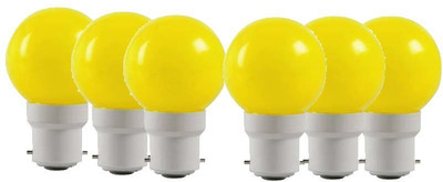 ambert 0.5 W Basic Globe B22 LED Bulb(Yellow, Pack of 6)