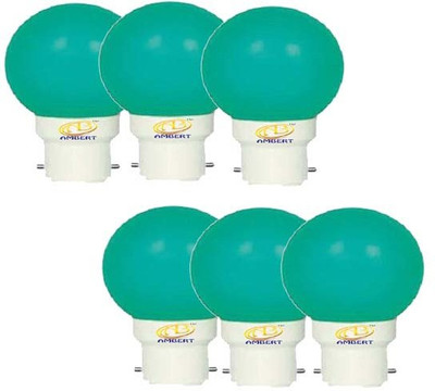 ambert 0.5 W Basic Globe B22 LED Bulb(Green, Pack of 6)