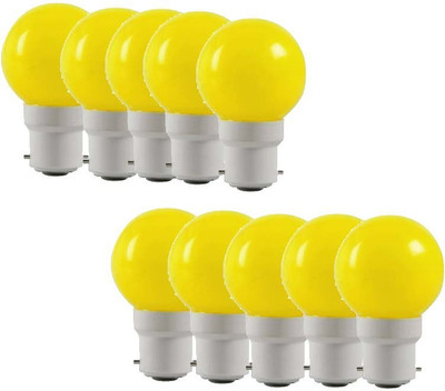 ambert 0.5 W Basic Globe B22 LED Bulb(Yellow, Pack of 10)