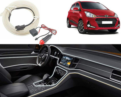 Selifaur W2D7 Cold Dashboard Luxury 5 Meter Car Dashboard Ice White EL Wire Car Interior Light Ambient Neon Light Car Fancy Lights(White)