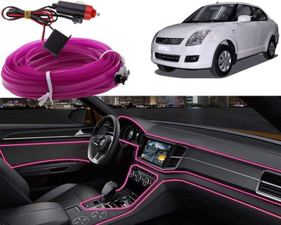 Selifaur Cold Dashboard Luxury 5 Meter Car Dashboard Ice Purple EL Wire Car Interior Light Ambient Neon Light Swift Dzire Type 1 Car Fancy Lights(Purple)