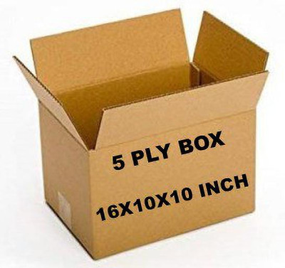 SHREE TIRUPATI REFRACTORIES AND CERAMICS Corrugated Cardboard SIZE: 16X10X10 INCH-5PLY STRONG AND HARD- 120 GSM VIRGIN PAPER Packaging Box(Pack of 5 Brown)