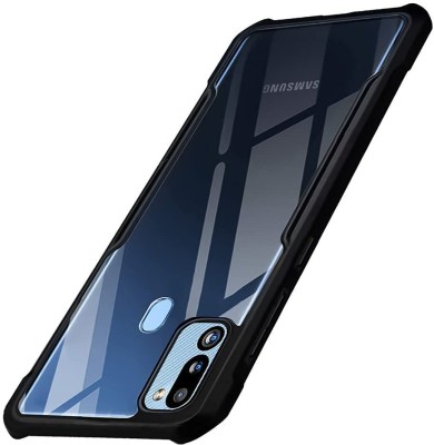 Micvir Back Cover for Samsung Galaxy M21 2021(Transparent, Black, Camera Bump Protector, Pack of: 1)