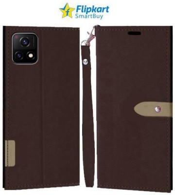 Flipkart SmartBuy Flip Cover for Vivo Y72 5G(Brown, Cases with Holder, Pack of: 1)