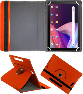 Fastway Flip Cover for TCL Tab 10 Full HD 10.1 inches Tablet(Orange, Cases with Holder, Pack of: 1)