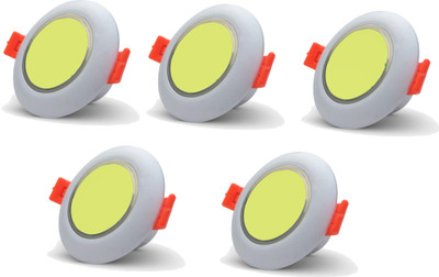 ambert 3watt led warm white deep light pack of -5 Ceiling Light Ceiling Lamp(Yellow)