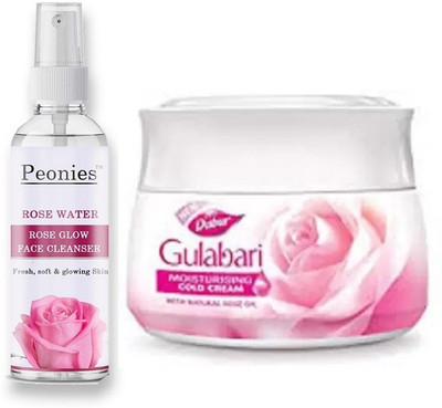 Dabur Gulabari Cold Cream 100ml & Rose Water Glow Face Cleanser 100ml(2 Items in the set)