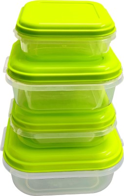 Gift Collection Plastic Utility Container  - 2000 ml, 1000 ml, 800 ml, 400 ml(Pack of 4, Green)