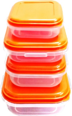 Gift Collection Plastic Utility Container  - 2000 ml, 1000 ml, 800 ml, 400 ml(Pack of 4, Orange)