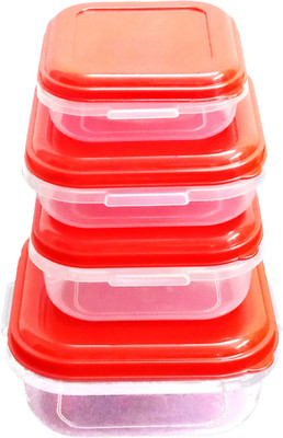 Gift Collection Plastic Utility Container  - 2000 ml, 1000 ml, 800 ml, 400 ml(Pack of 4, Red)