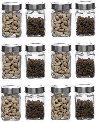 Coozico Glass Utility Container  - 300 ml(Pack of 12, Clear)