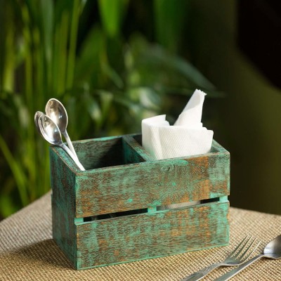 crafthub Empty Cutlery Holder Case(GREEN  Holds 12 Pieces)