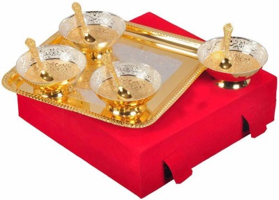 Delhi Gift House Bowl, Spoon, Tray Serving Set(Pack of 9)