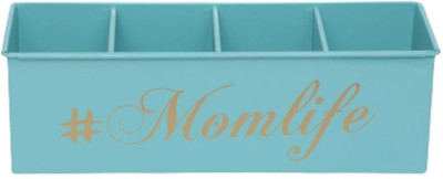 Anantam homes 4 Compartments Metal Pen Pencil Caddy Desk Holder(Blue)