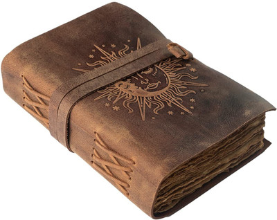 The Vintage Journal Premium Finished Leather Embossed Journal A5 Journal Un-ruling 240 Pages(Dark Brown)