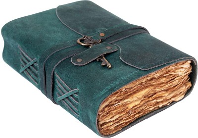 The Vintage Journal Ultra Premium Leather Journal With Metal Key A5 Journal Un-ruled 200 Pages(Blue)