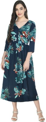 A N FASHION Women A-line Blue Dress