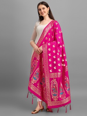 RISHVA Art Silk Woven Women Dupatta