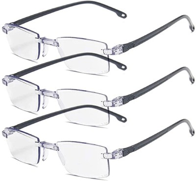 Augen Rimless (+1.00) Rectangle Reading Glasses(51 mm)