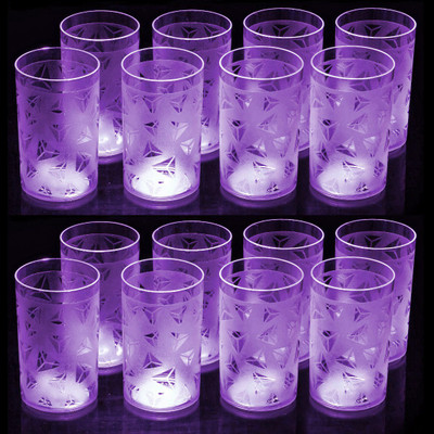 Flipkart SmartBuy (Pack of 16) Prism Pattern Water Drinking Purple Colored Glass Set Water/Juice Glass(300 ml, Plastic, Purple)