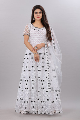 Julee Net/Lace Embroidered Gown/Anarkali Kurta & Bottom Material