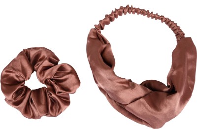 NNR SATIN SILK CB,SCRUNCHIES COMBO(BROWN) Rubber Band(Brown)