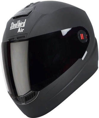 Steelbird Air SBA-1 HI-QUALITY MATTE CLASSIC FULL FACE BLACK 580 MM SIZE (M) Motorsports Helmet(Black)