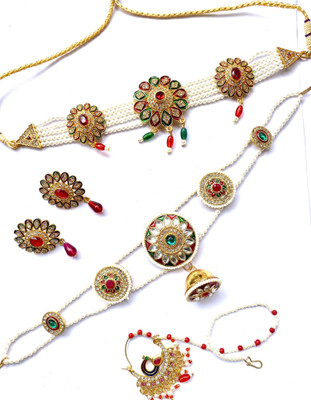NIKYANKA Brass Gold-plated Multicolor Jewellery Set(Pack of 1)