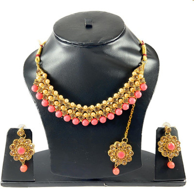 Tiank Innovation Copper, Alloy Gold-plated Pink, Gold Jewellery Set(Pack of 1)