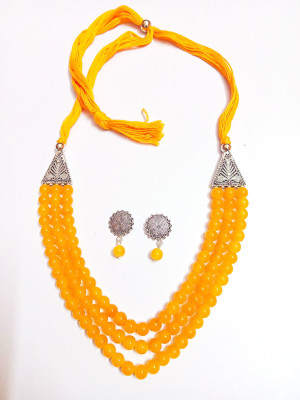 Rupkutir Oxidised Silver Yellow Jewellery Set(Pack of 1)