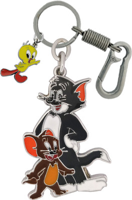 HANDSOME ISK Tom & Jerry Walking They Fight and Love each other with locking hook and cute Tweety Key Chain