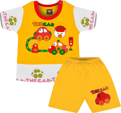 SVS Boys Casual T-shirt Shorts(Yellow)