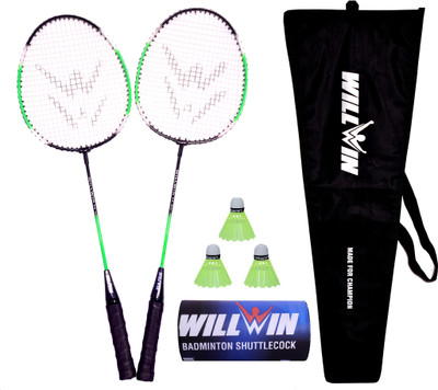 WILLWIN SP-400 Badmintion Set of 2 Racquet and 3 Naylon Shuttle and 1 badmintion cover Badminton Kit