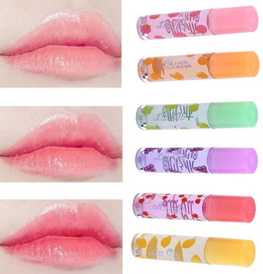 REIMICHI Roll-on Fruit Lip Oil Moisturizing Transparent Lip Gloss Set of 6(MULTI COLOR)
