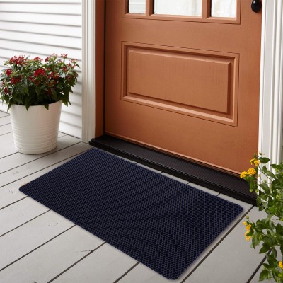 A CUBE LUXURY SOLUTIONS PP (Polypropylene) Door Mat(Blue, Medium)