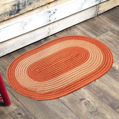 Abhsant PP (Polypropylene) Door Mat(Orange, Medium, Pack of 2)