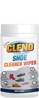 CLENO Shoe Cleaner Wet Wipes For Shoes/Loafers/Sandals/Slippers/Traditional Footwear/ Athletic Shoes/Sneakers/White Shoes/Golf-Tennis Shoes - 50 (Ready to Use) Wipes(White) deal from flipkart