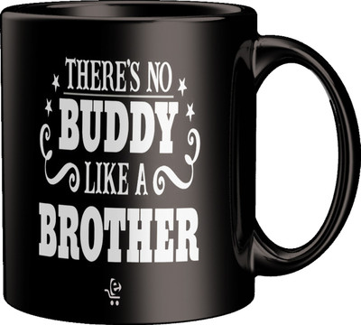 ECFAK There is No Buddy Like A Brother Printed Ceramic Coffee Mug(325 ml)