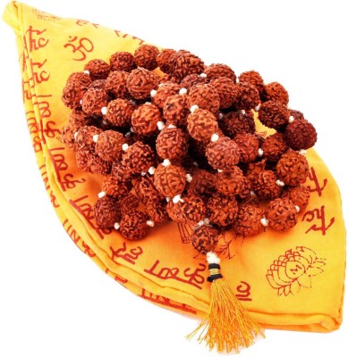 Yuvi Shoppe 5- Mukhi Rudraksha Mala 108+1 beads With Gaumukhi For Jaap, Meditaion Mala Wood Necklace