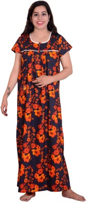 impression Women Nighty(Orange, Blue)