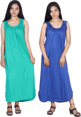 Rylie Women Nighty Set(Blue, Green)