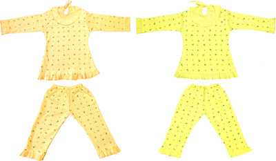 RG Collection Baby Girls Printed Multicolor Top & Pyjama Set