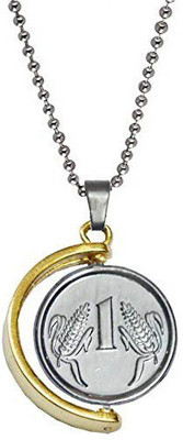 P. R. PRINTS Solid Golden & Silver Plated One Rupees Coin/Sikka Locket Pendant Necklace Silver Plated Metal Necklace Set