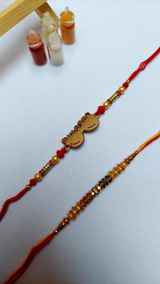 FASHLOOK Designer swag bro + dori + roli cawal dabbi Mauli Thread Rakhi  Set(2 rakhi)