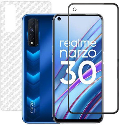 HOBBYTRONICS Front and Back Screen Guard for Realme Narzo 30(Pack of 2)