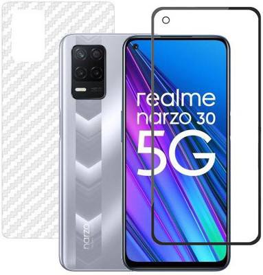 HOBBYTRONICS Front and Back Screen Guard for Realme Narzo 30 5G(Pack of 2)
